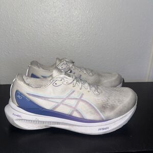 Asics Gel Kayano 30 Shoes Women Sz 8 White Cyber Grape Running Sneakers 1012B357